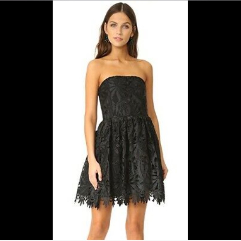 NWT $595 ALICE & OLIVIA BLACK LACE DAISY COCKTAIL PARTY DRESS 2